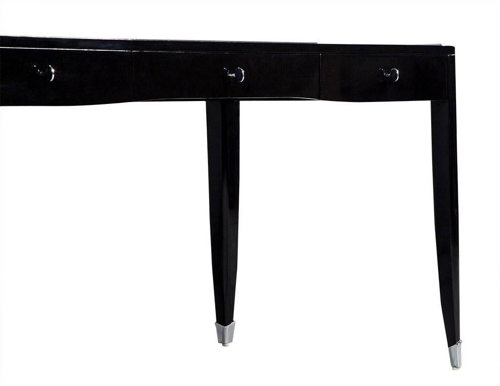Wood High Gloss Black Lacquer One Fifth Paris Office Writing Desk by Ralph Lauren