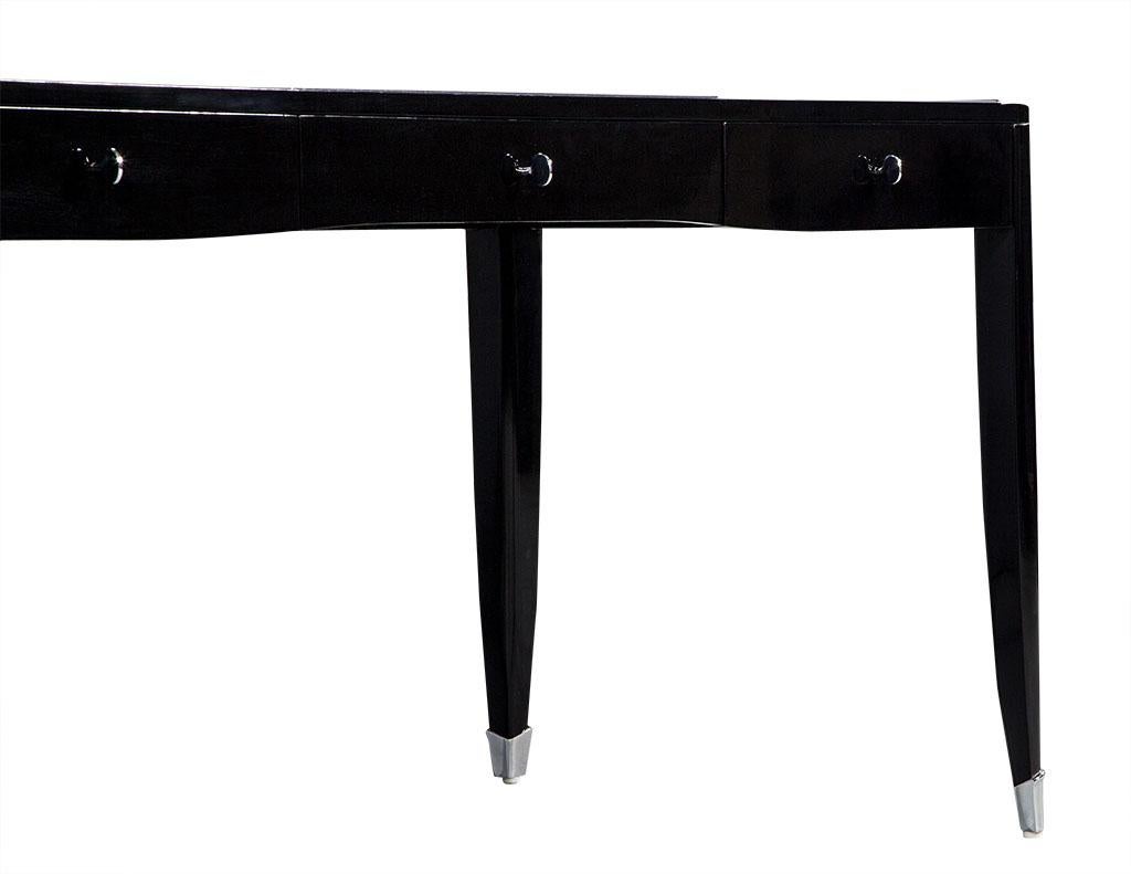 High Gloss Black Lacquer One Fifth Paris Office Writing Desk by Ralph Lauren 2