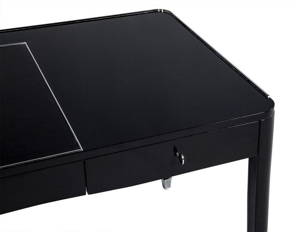 High Gloss Black Lacquer One Fifth Paris Office Writing Desk by Ralph Lauren In Good Condition In North York, ON