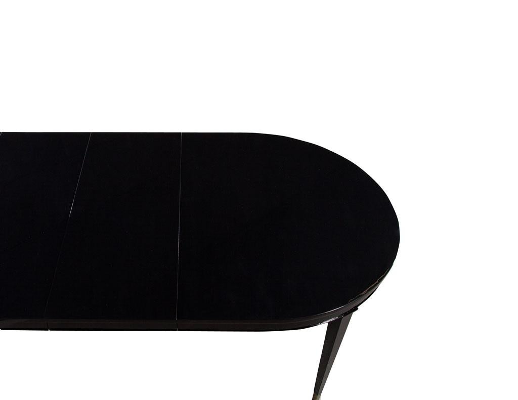High Gloss Black Lacquered Mahogany Dining Table For Sale 1