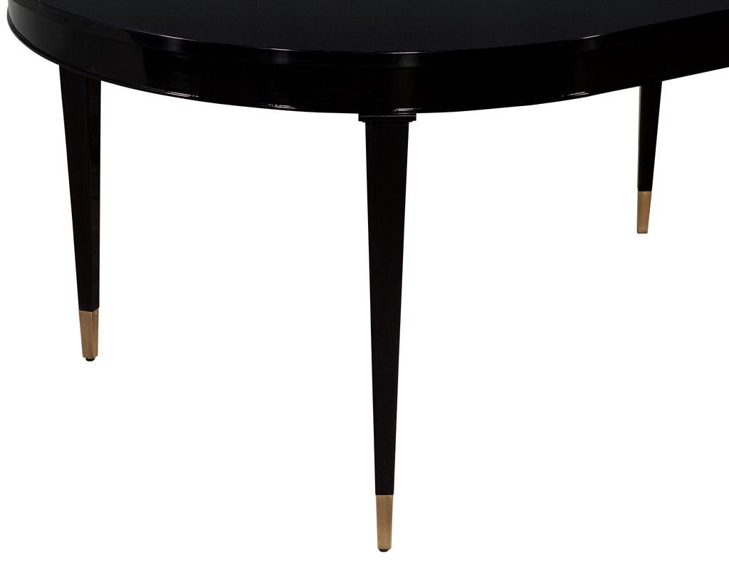 High Gloss Black Lacquered Mahogany Dining Table For Sale 2