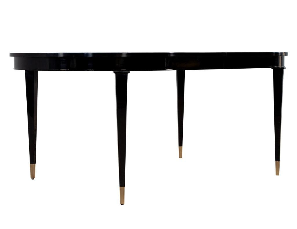 High Gloss Black Lacquered Mahogany Dining Table For Sale 3