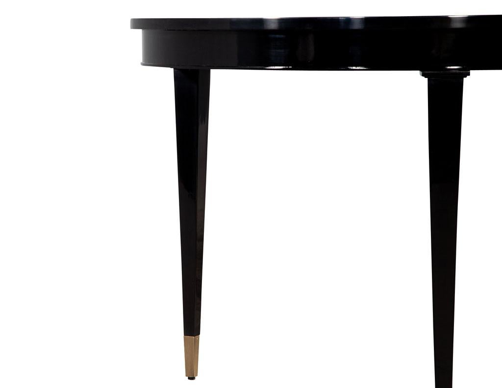 High Gloss Black Lacquered Mahogany Dining Table For Sale 4