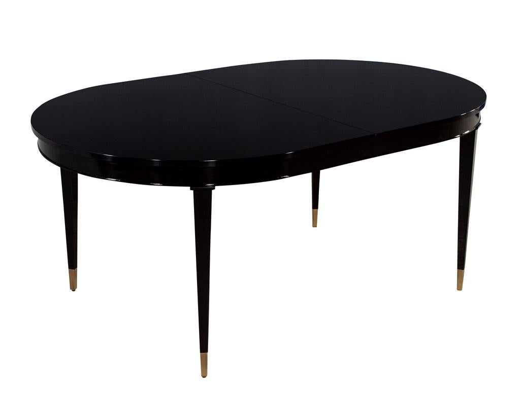 black lacquered dining table