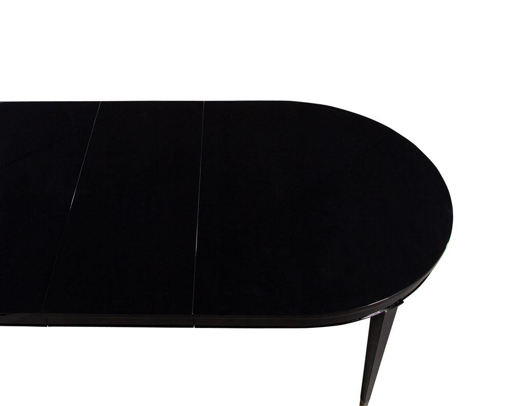 High Gloss Black Lacquered Mahogany Dining Table In New Condition For Sale In North York, ON