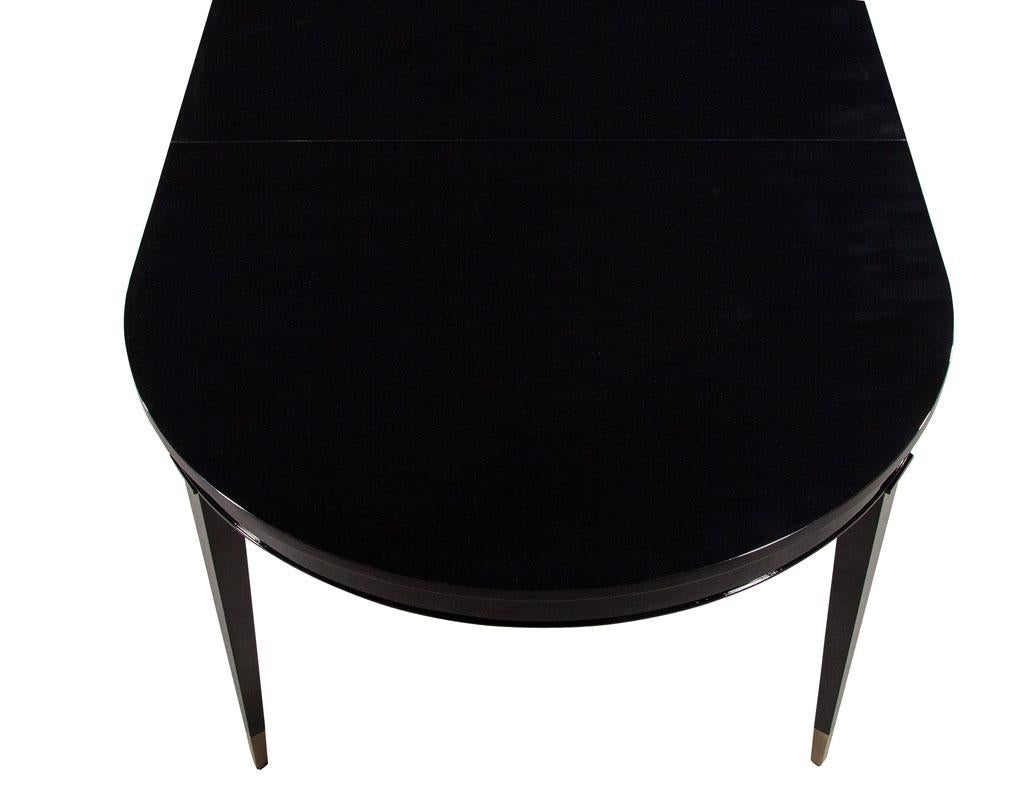 Contemporary High Gloss Black Lacquered Mahogany Dining Table For Sale