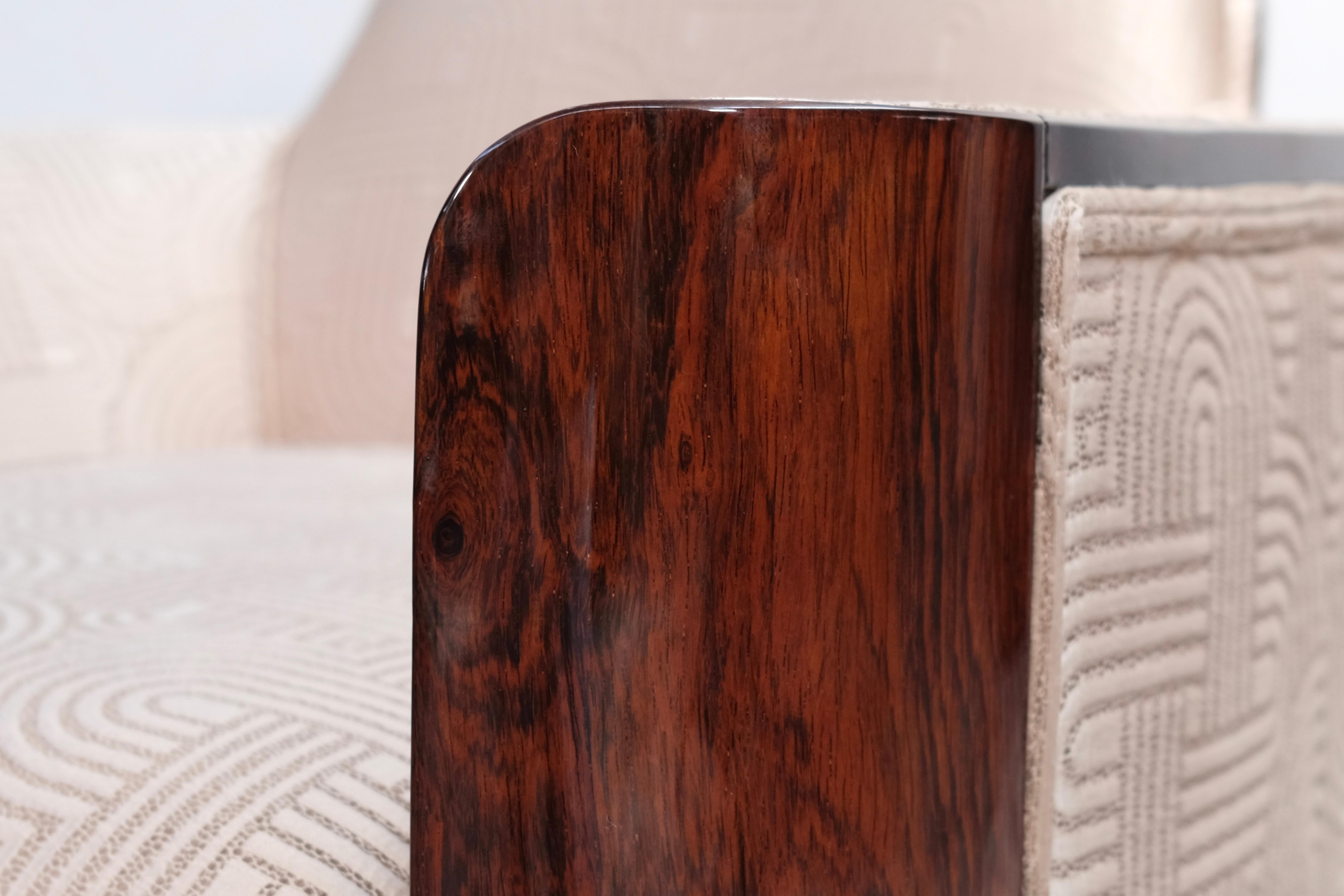 Silla Club Art Decó Francesa de Alto Brillo en Dorado y Marrón, Años 30 en venta 3