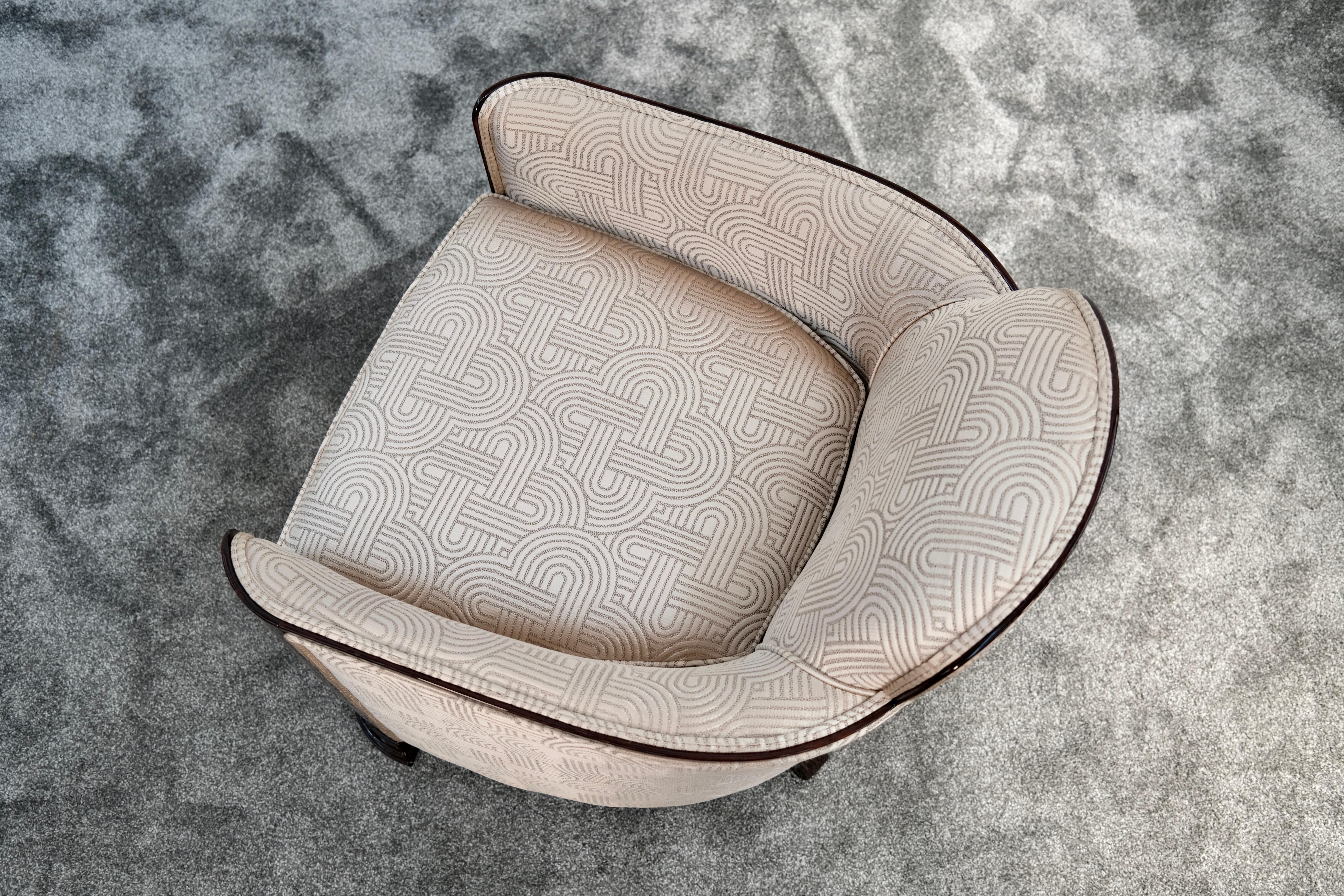 Silla Club Art Decó Francesa de Alto Brillo en Dorado y Marrón, Años 30 en venta 1