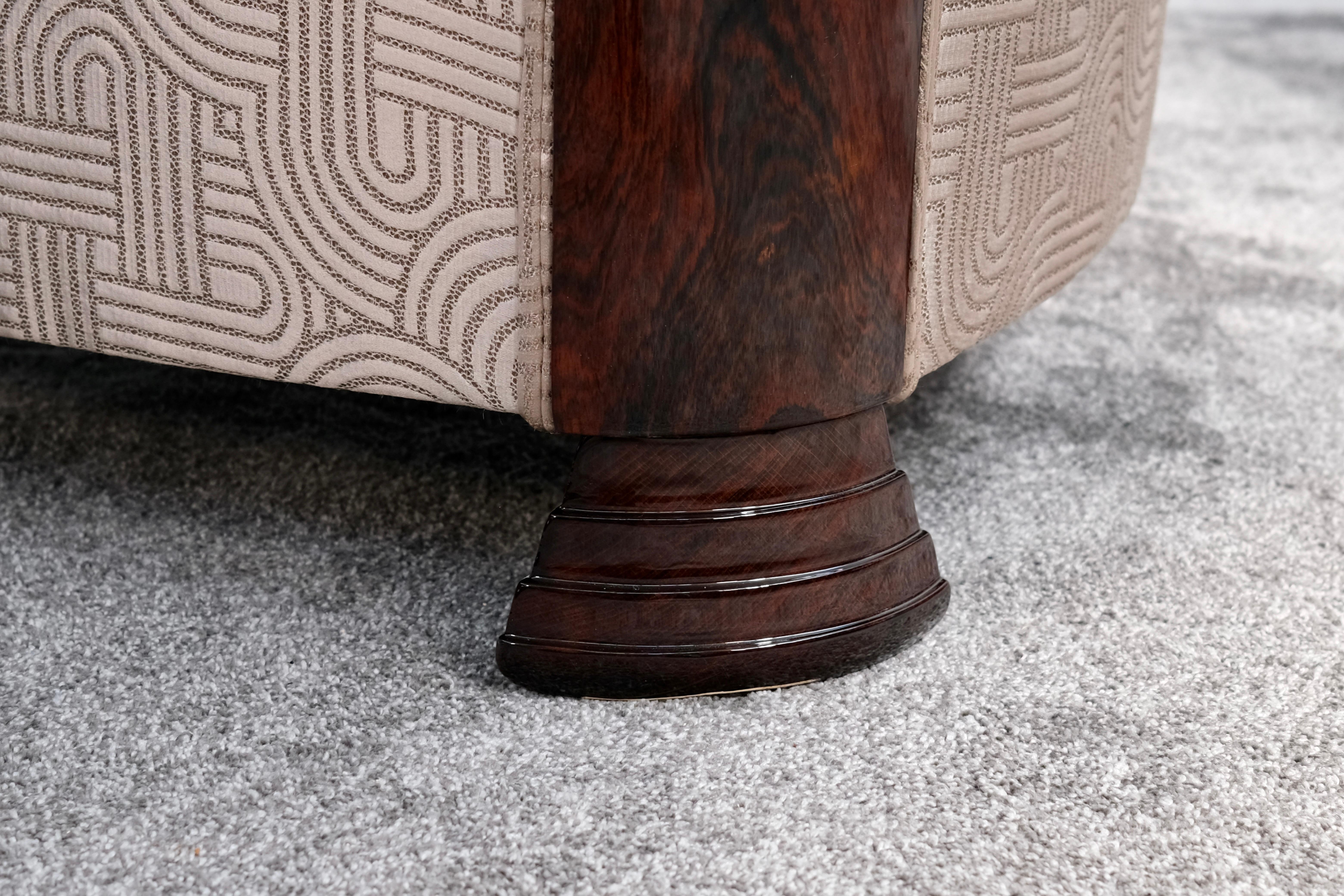 Silla Club Art Decó Francesa de Alto Brillo en Dorado y Marrón, Años 30 en venta 2