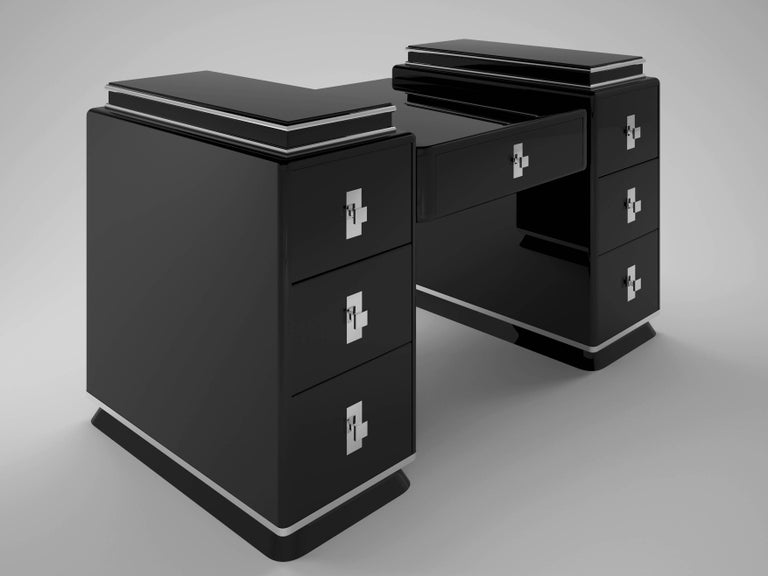 High Gloss Lacquer Two Tower Desk