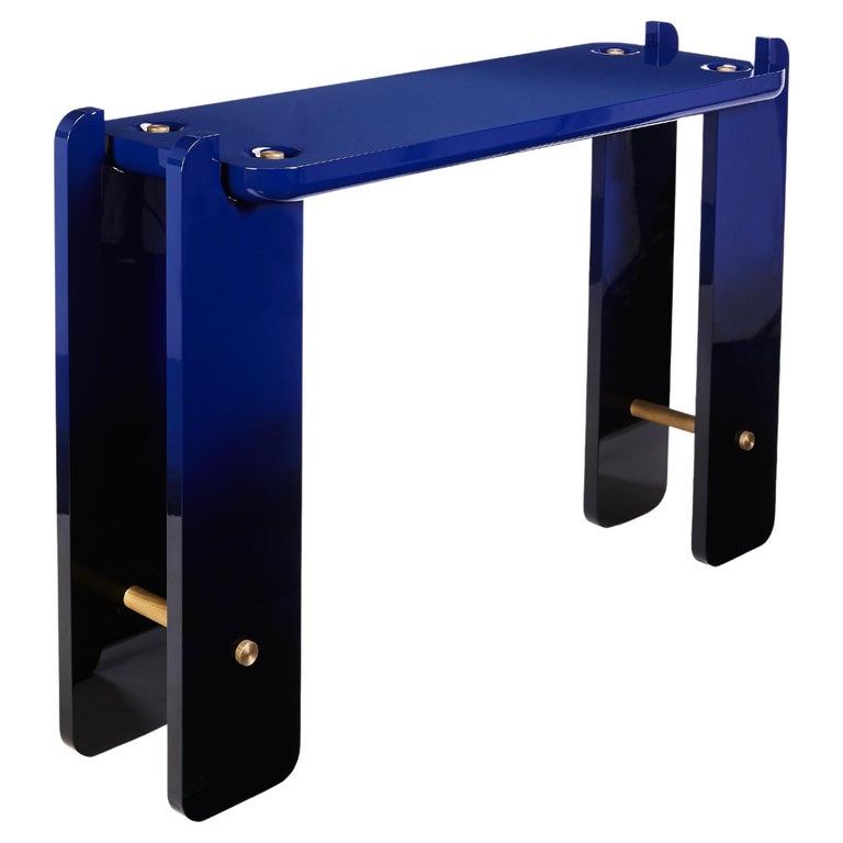 High Gloss Lacquered Console with Ombre Effect in any RAL color For Sale