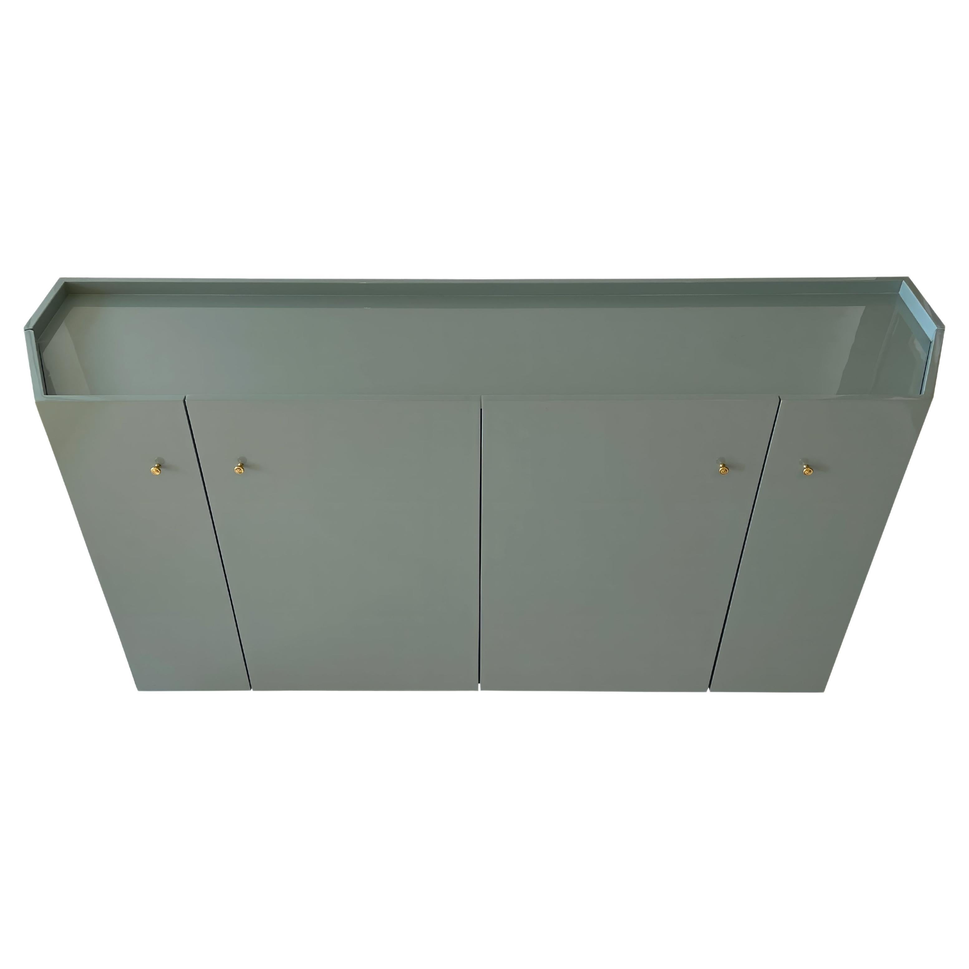 Contemporary High Gloss Lacquered Sideboard (Caribbean Teal) For Sale