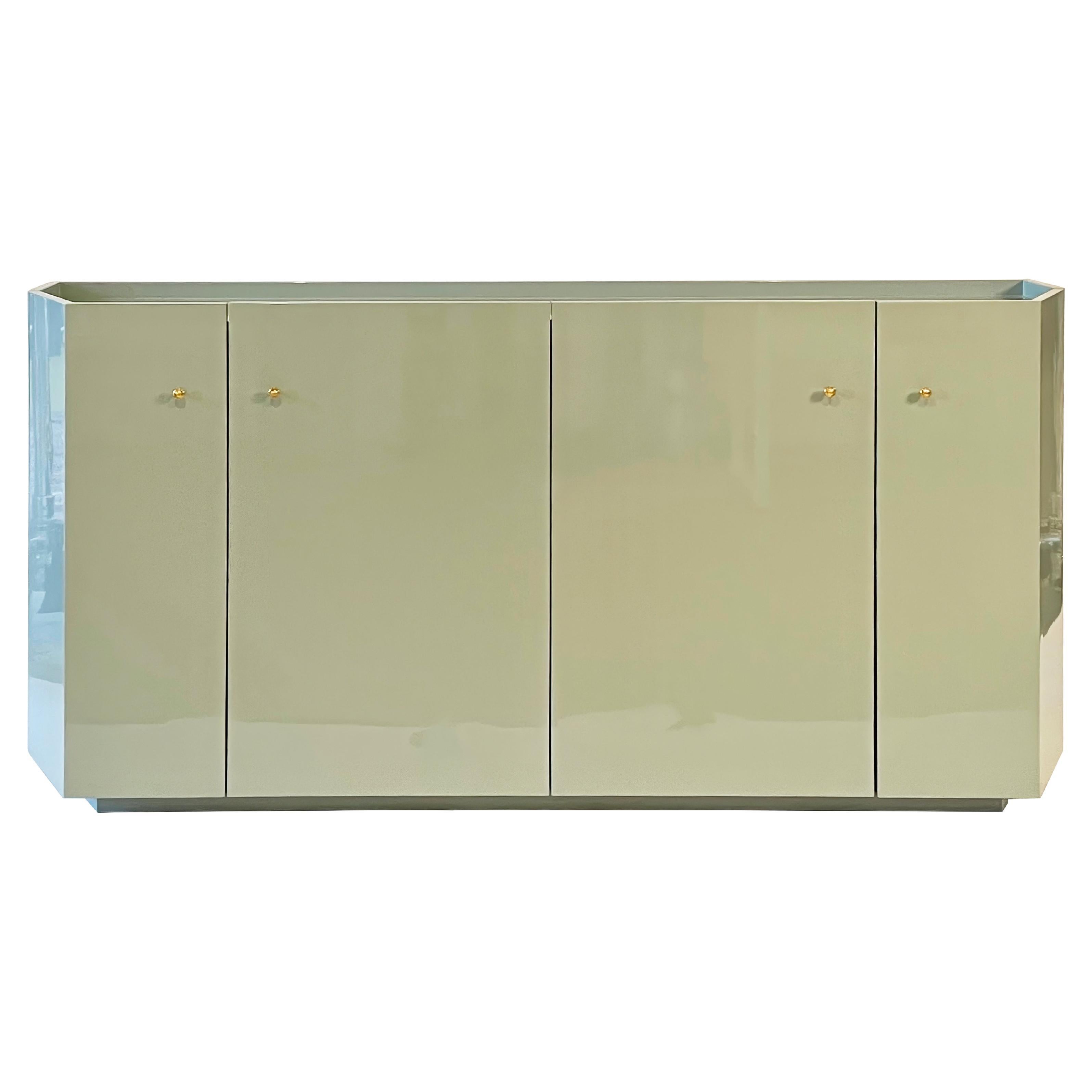 High Gloss Lacquered Sideboard (Caribbean Teal)