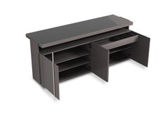 High Gloss Multifunctional Counter Height Table With Hidden Storage