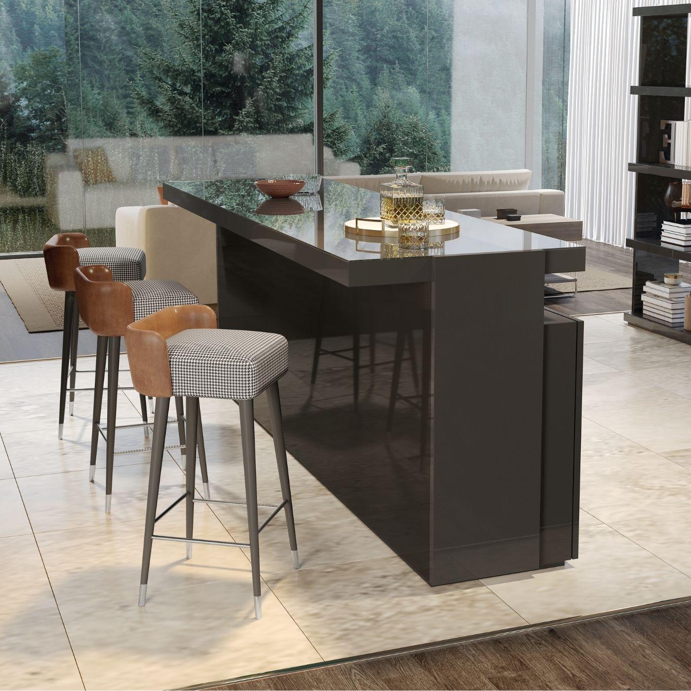 High Gloss Multifunctional Counter Height Table With Hidden Storage In New Condition For Sale In NEW YORK, NY