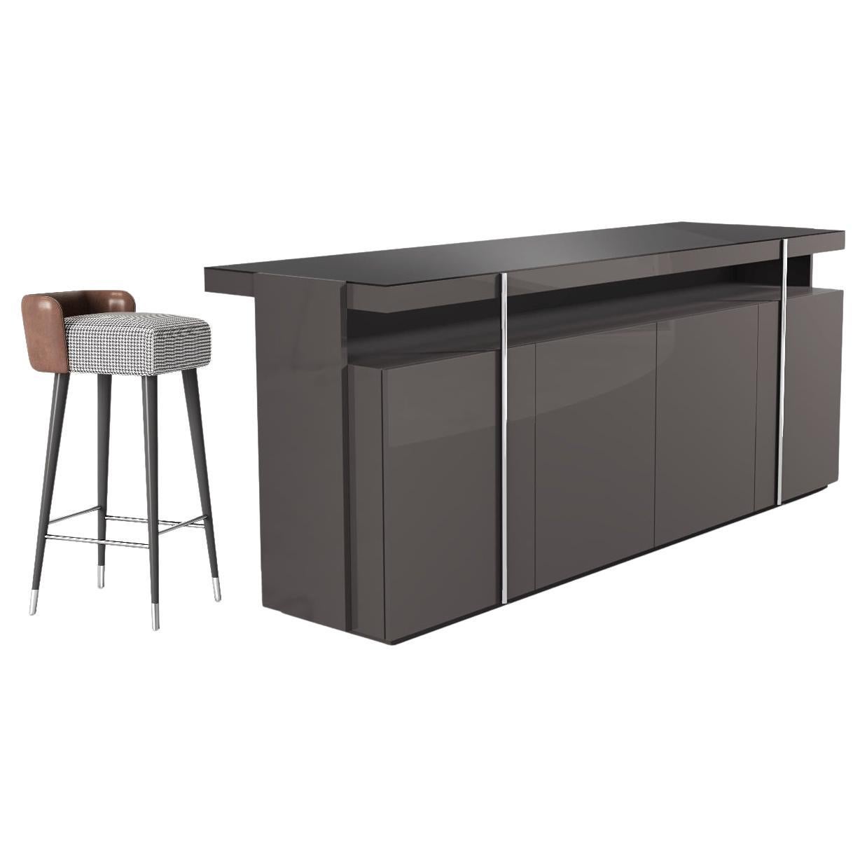 High Gloss Multifunctional Counter Height Table With Hidden Storage For Sale