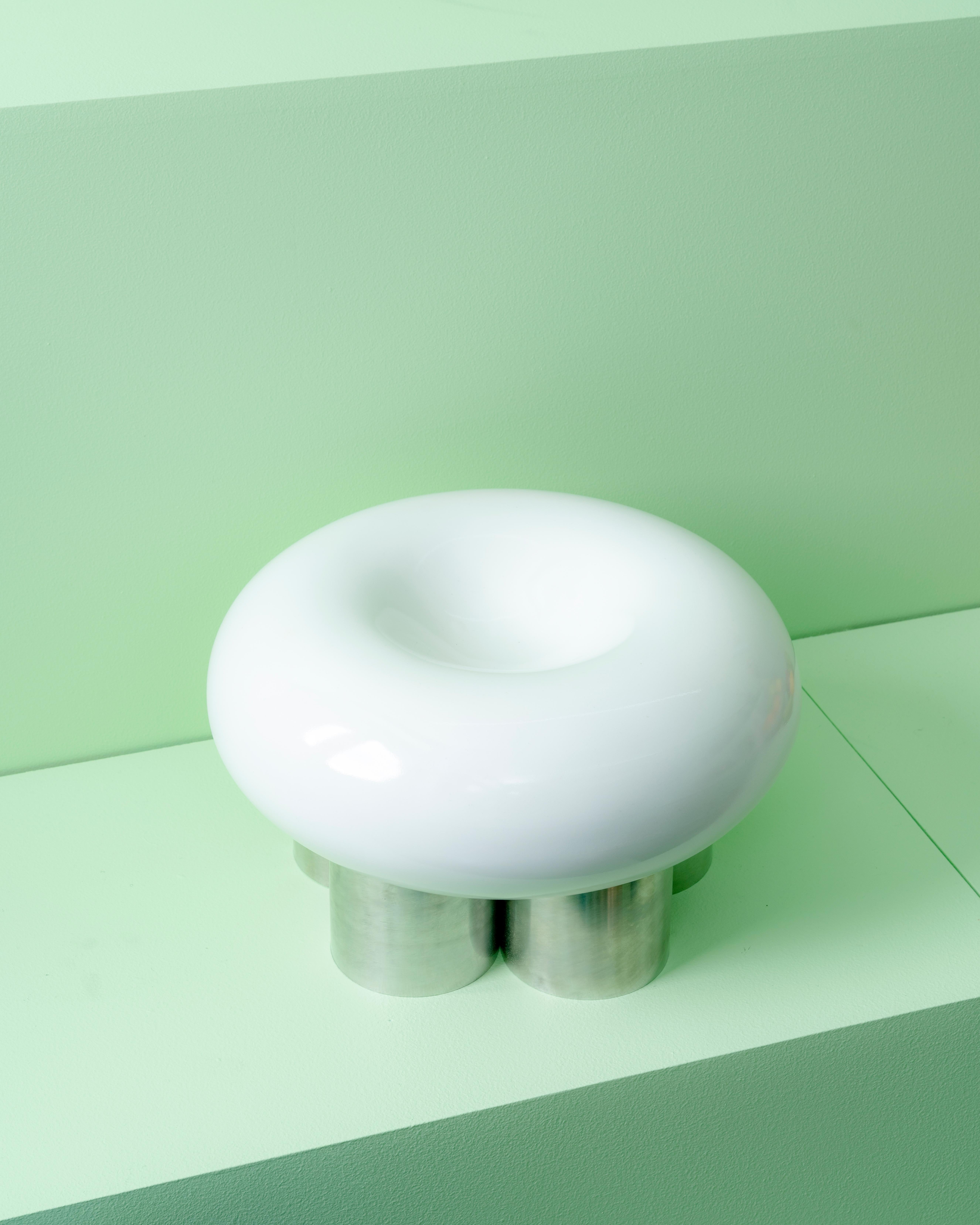 Post-Modern High Gloss Tabletop Minimal & Playful Cloud Vessel and Bowl For Sale