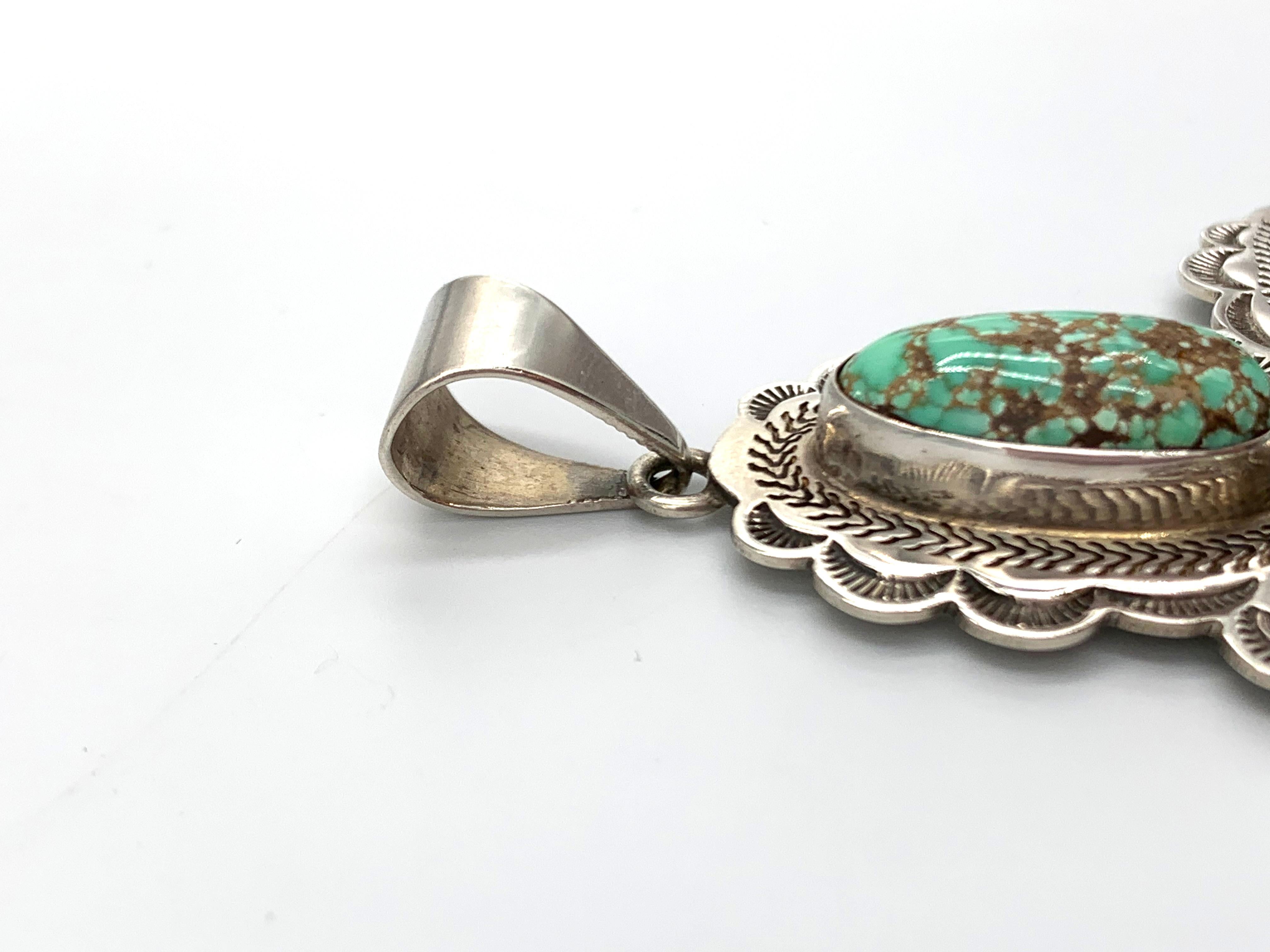 Ciondolo a croce in turchese del lago Carico di alta qualità in vendita 6