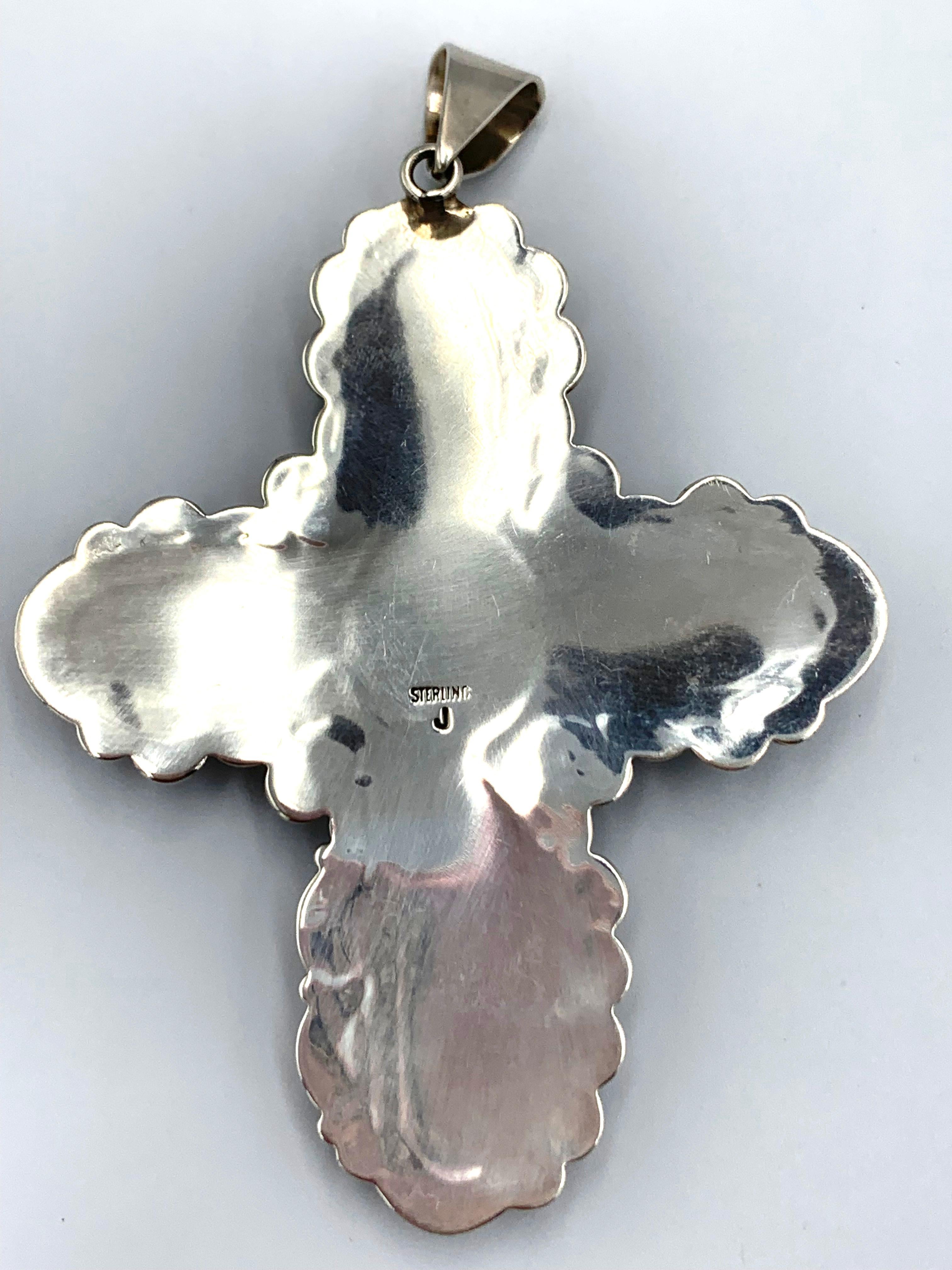 Ciondolo a croce in turchese del lago Carico di alta qualità in vendita 7