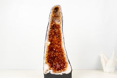 Geoda Catedral de Citrino de Alto Grado con Druzy Naranja Profundo
