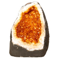 High-Grade Citrine Geode with Intense Orange Druzy