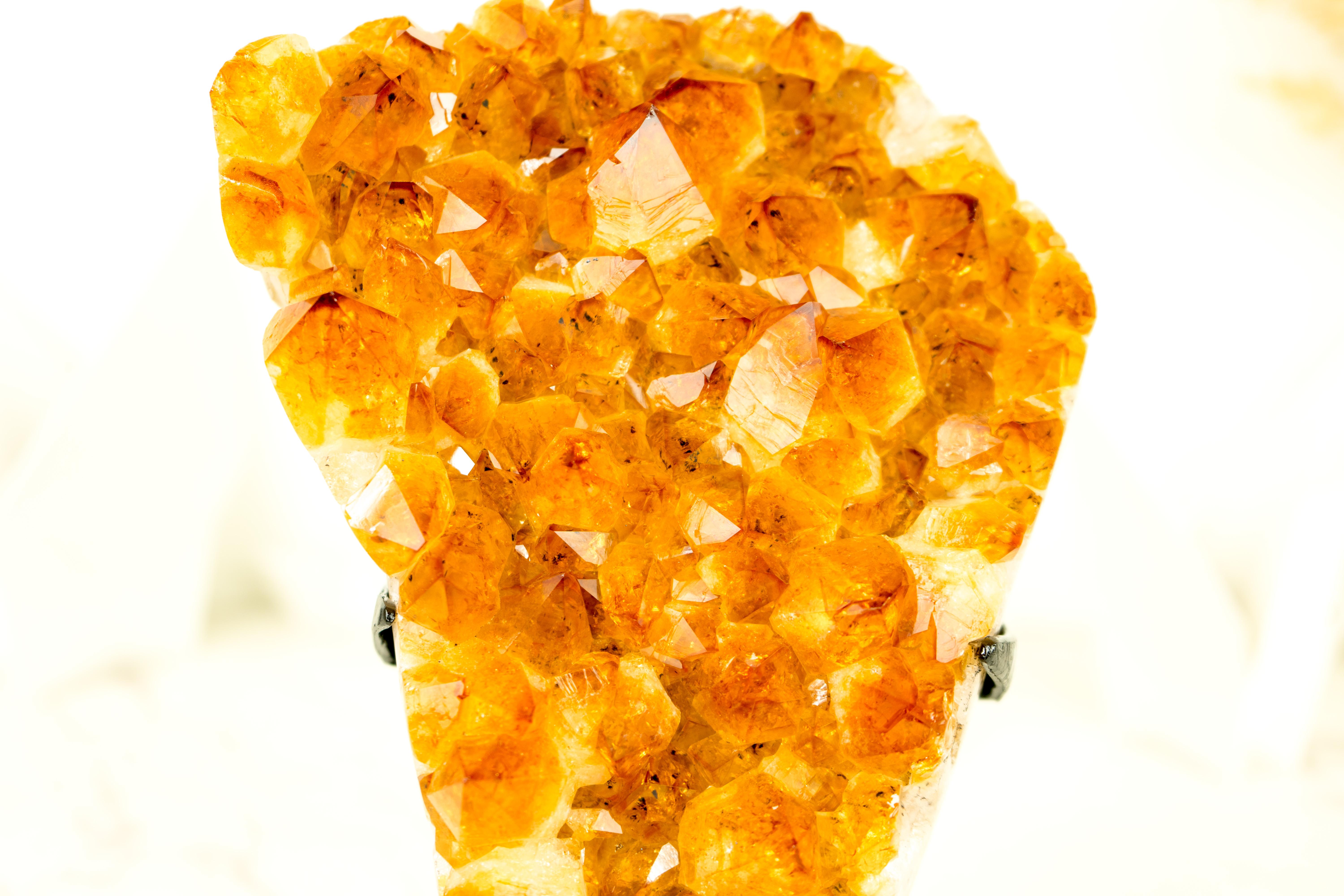 High-Grade, Gorgeous Golden Orange Citrine Cluster on Stand For Sale 5