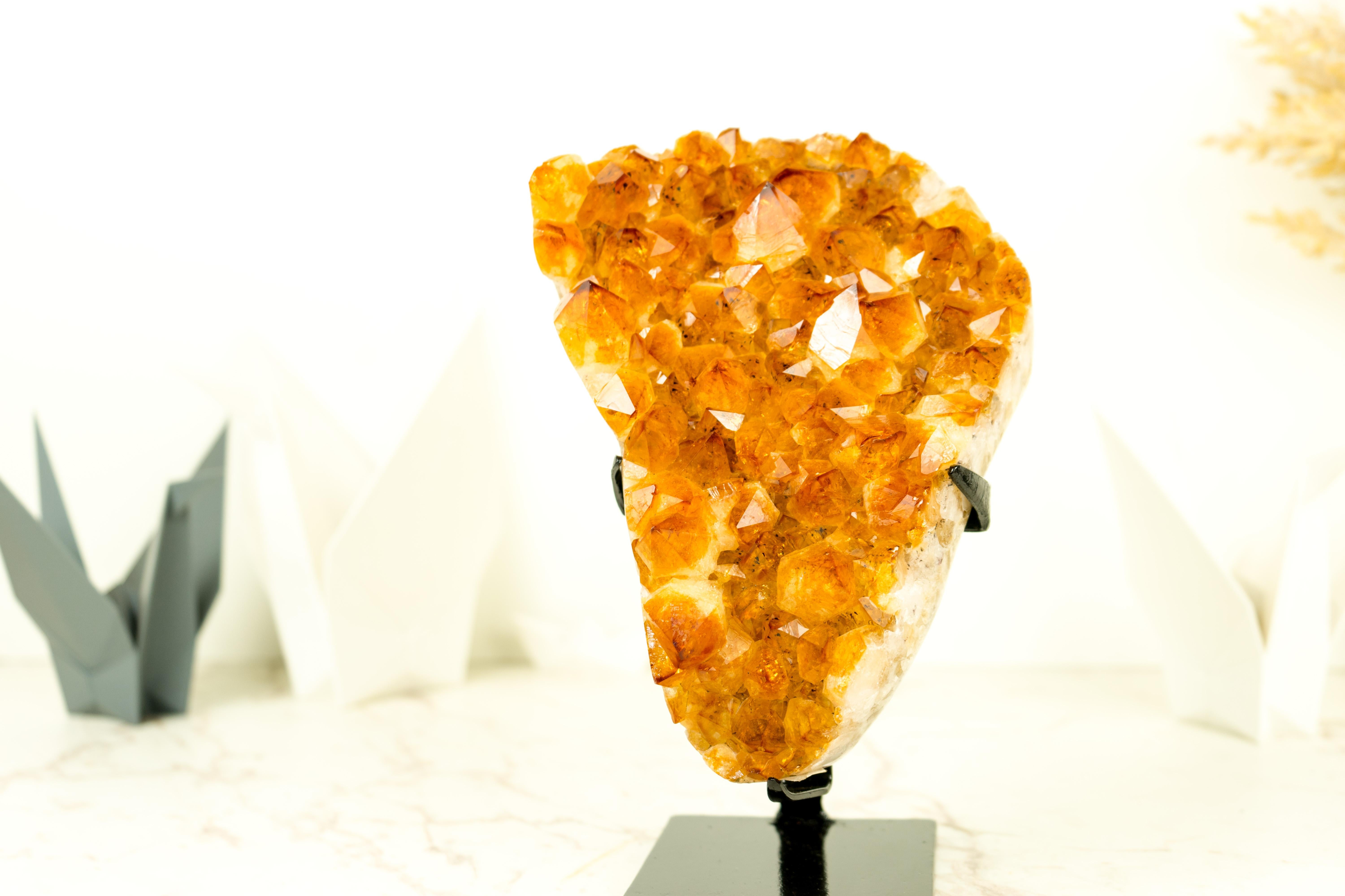 Agate High-Grade, Gorgeous Golden Orange Citrine Cluster on Stand For Sale