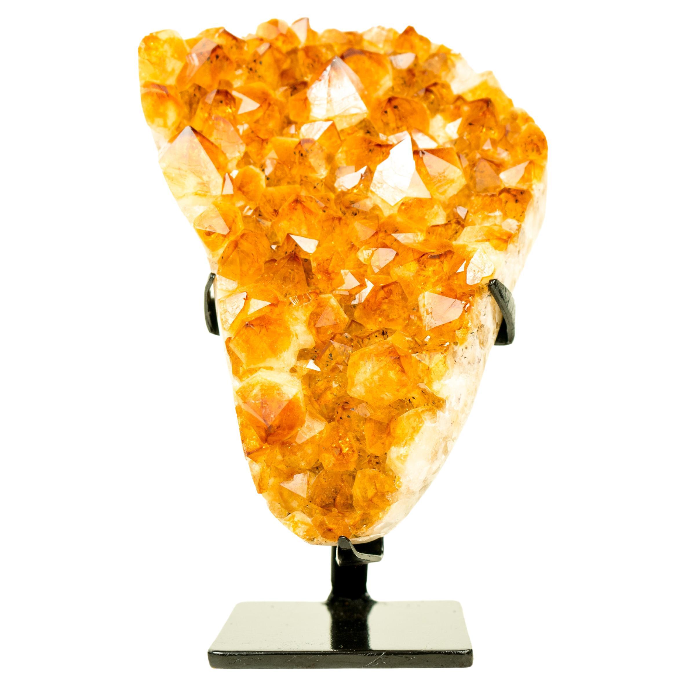 High-Grade, Gorgeous Golden Orange Citrine Cluster on Stand For Sale