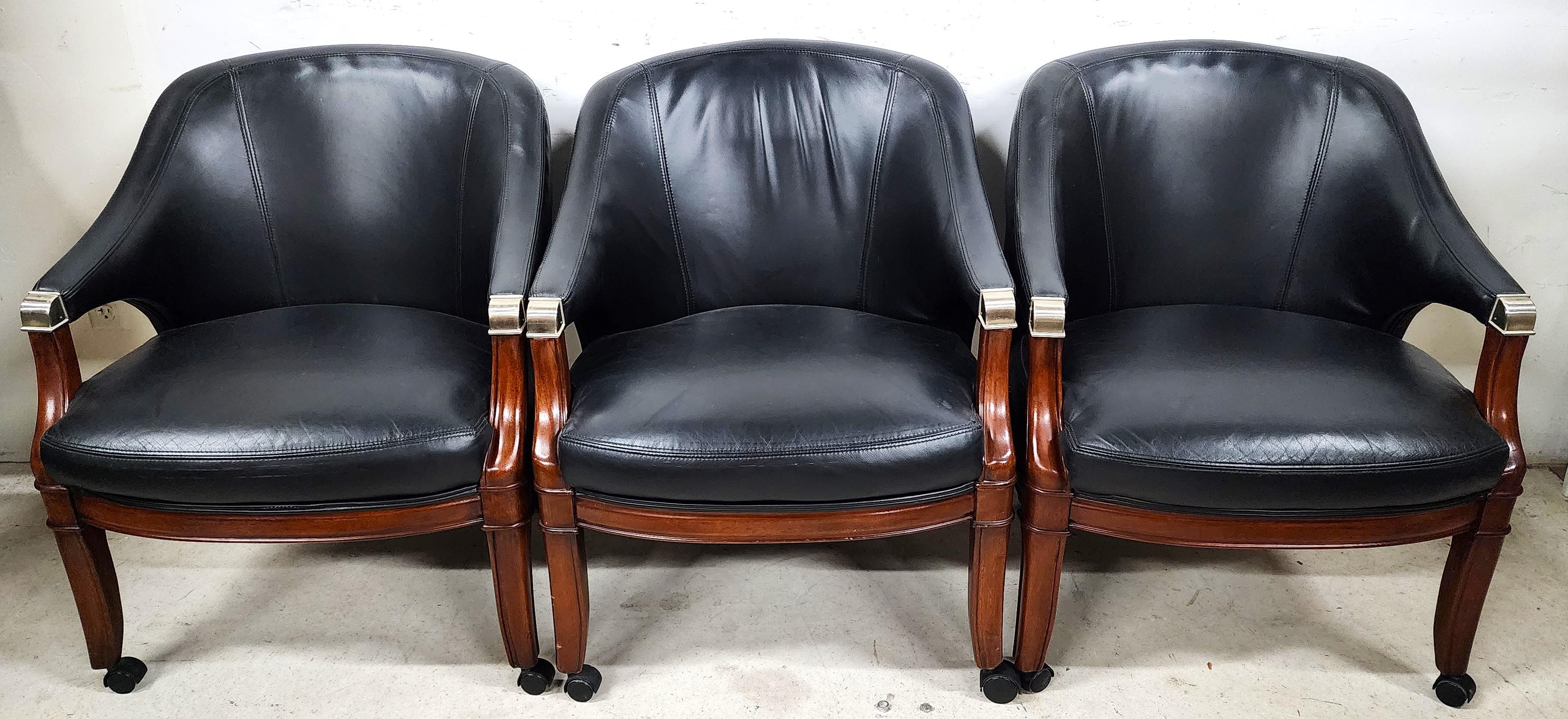 thomasville leather club chair