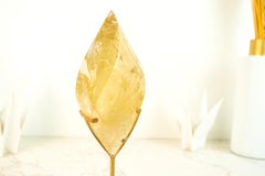 High-Grade Natural Citrine Flame, Golden Honey Citrine Flame Sculpture on Stand
