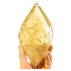 High-Grade Natural Citrine Flame, Golden Honey Citrine Flame Sculpture on Stand