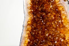 Geoda de Citrino Natural de Alta Calidad con Druzy Coñac-Naranja Rico