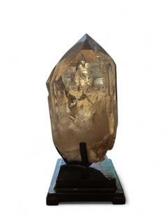 High-Grade Natural Citrine with Feldspar Inclusion on Stand