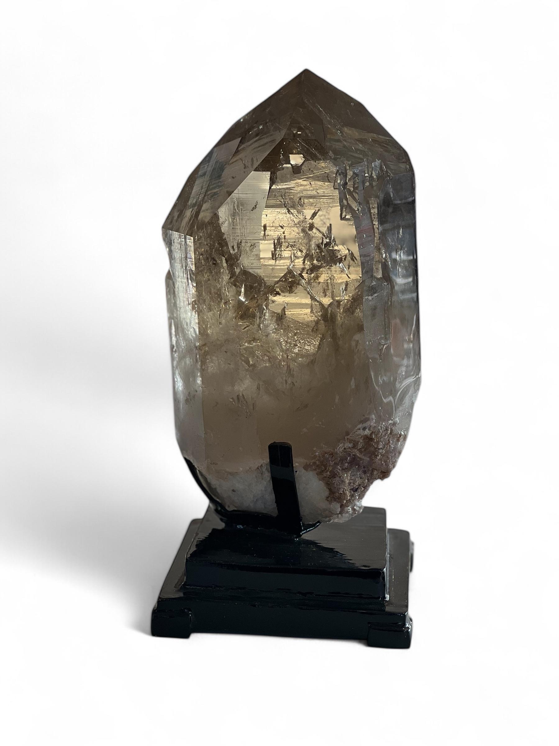 Mexican High-Grade Natural Citrine with Feldspar Inclusion on Stand For Sale