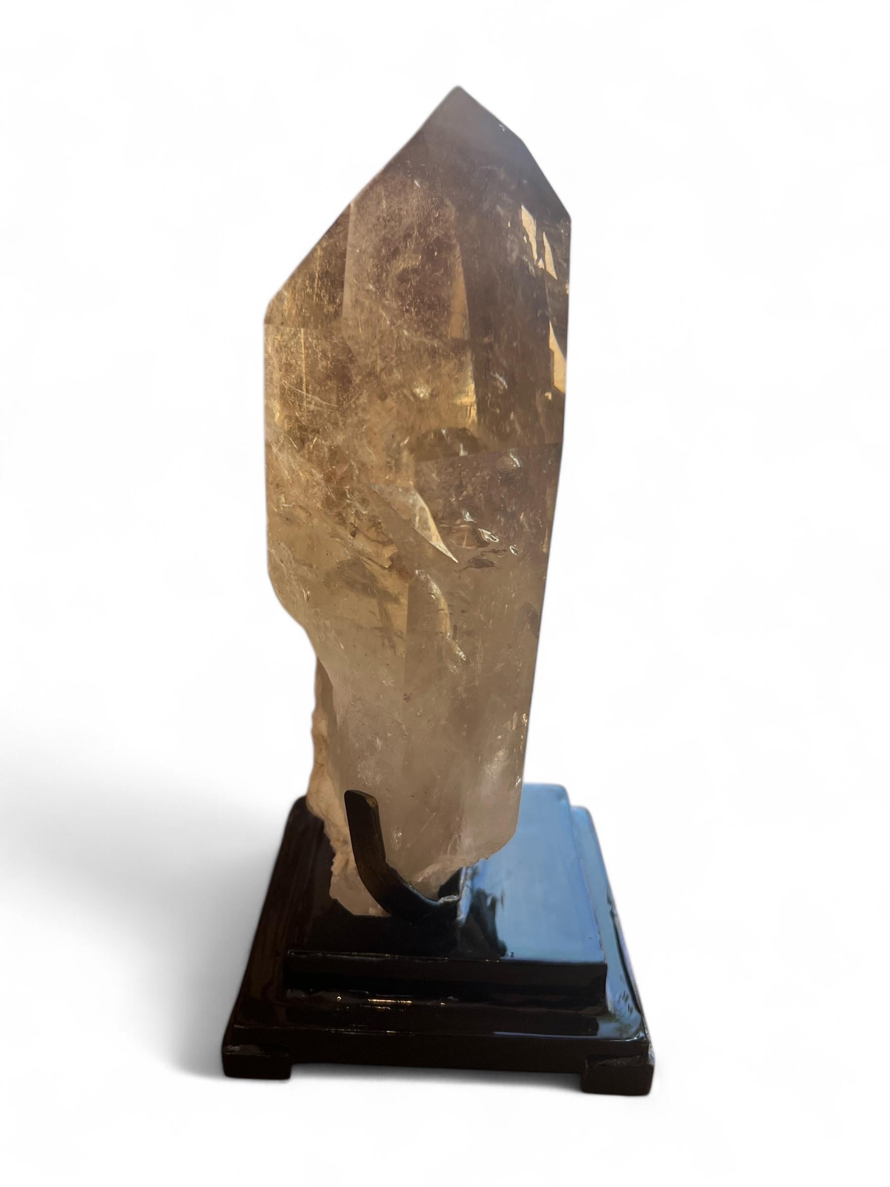 High-Grade Natural Citrine with Feldspar Inclusion on Stand In New Condition For Sale In Malibu, CA