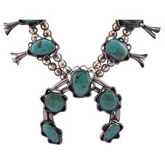 High-Grade Navajo Sterling Silver and Multi-Stone Turquoise Collar Necklace