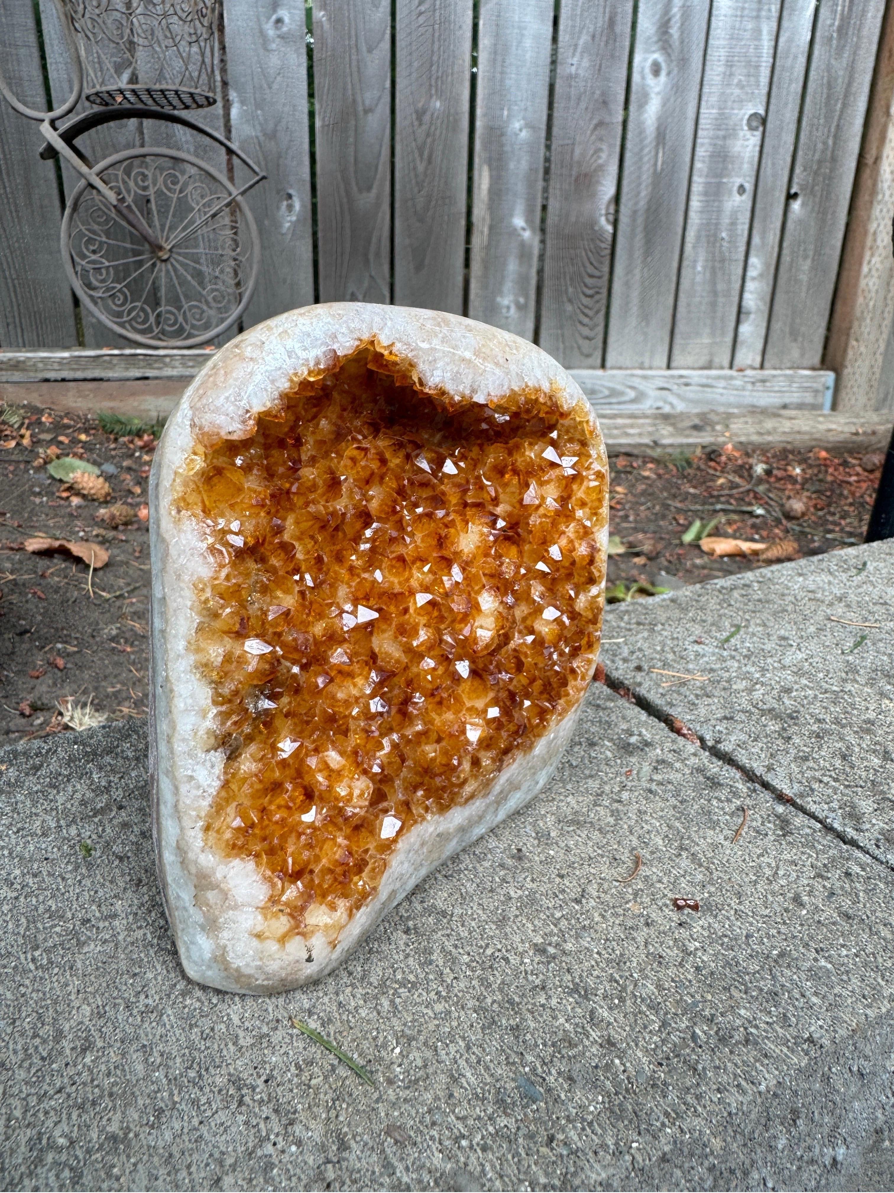 Geoda de Citrino Naranja de Alto Grado de Uruguay Sin cortar en venta