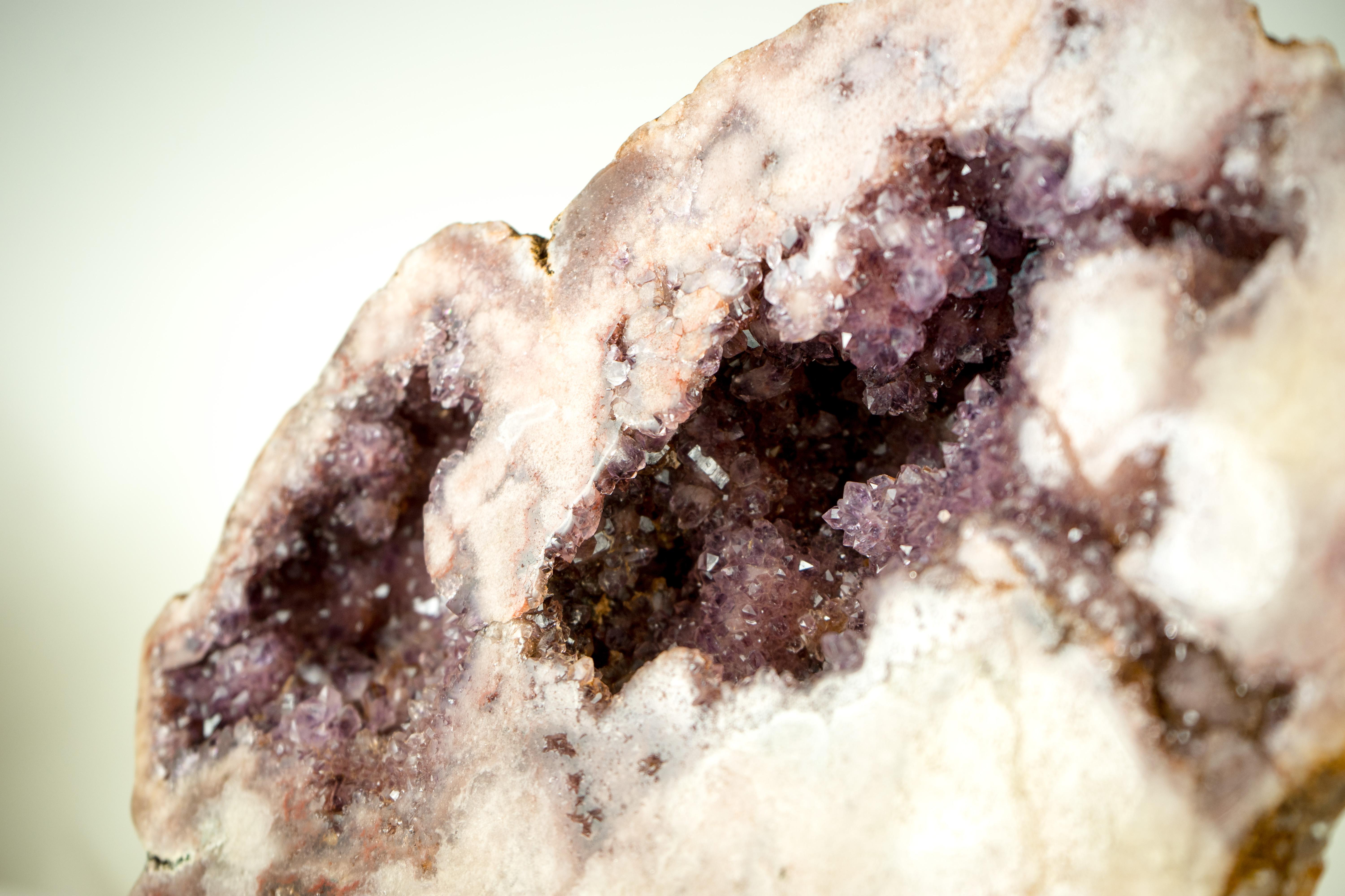 High-Grade Pink Amethyst Geode with Sparkly Lavender Rose Amethyst Druzy  For Sale 5