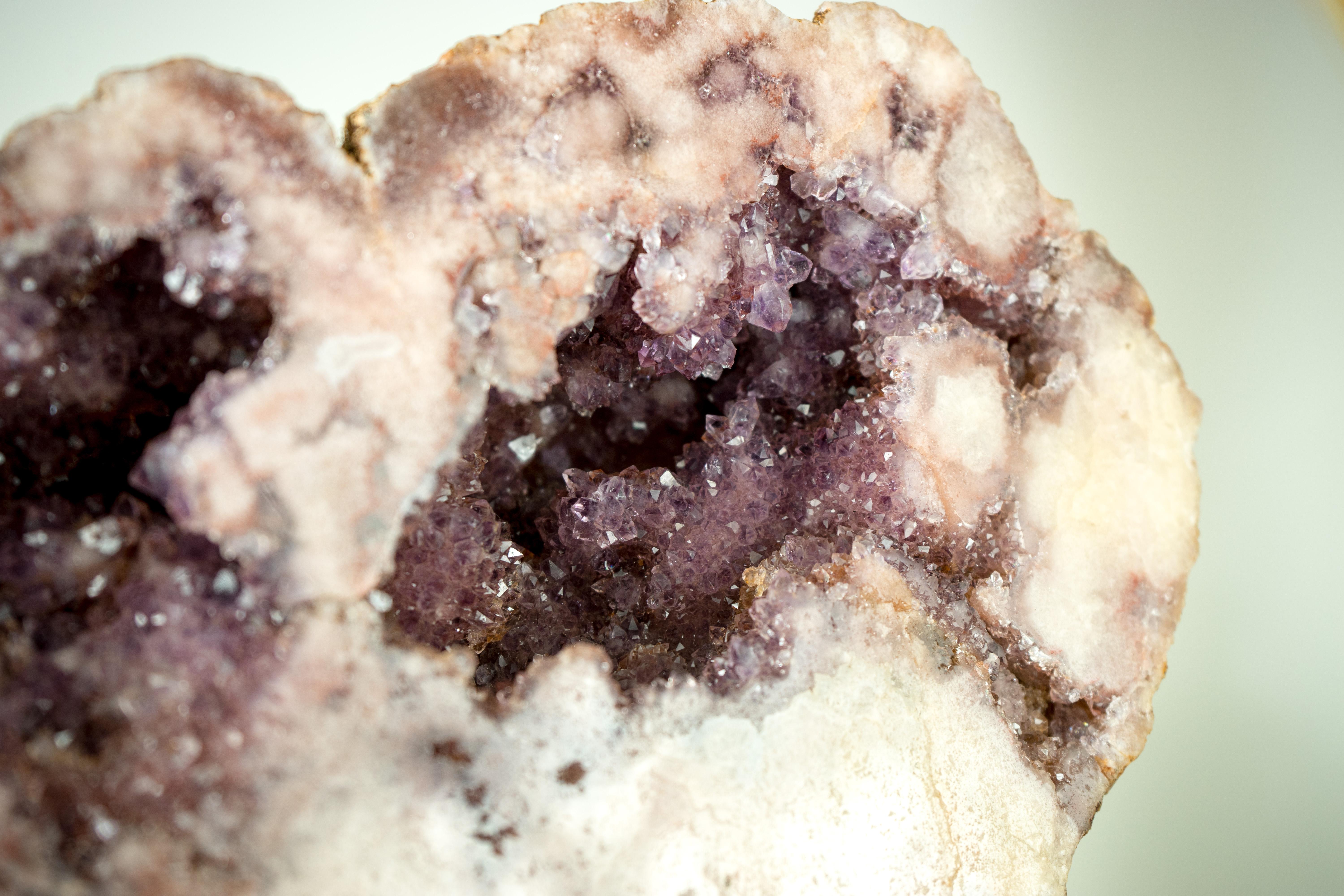 High-Grade Pink Amethyst Geode with Sparkly Lavender Rose Amethyst Druzy  For Sale 6