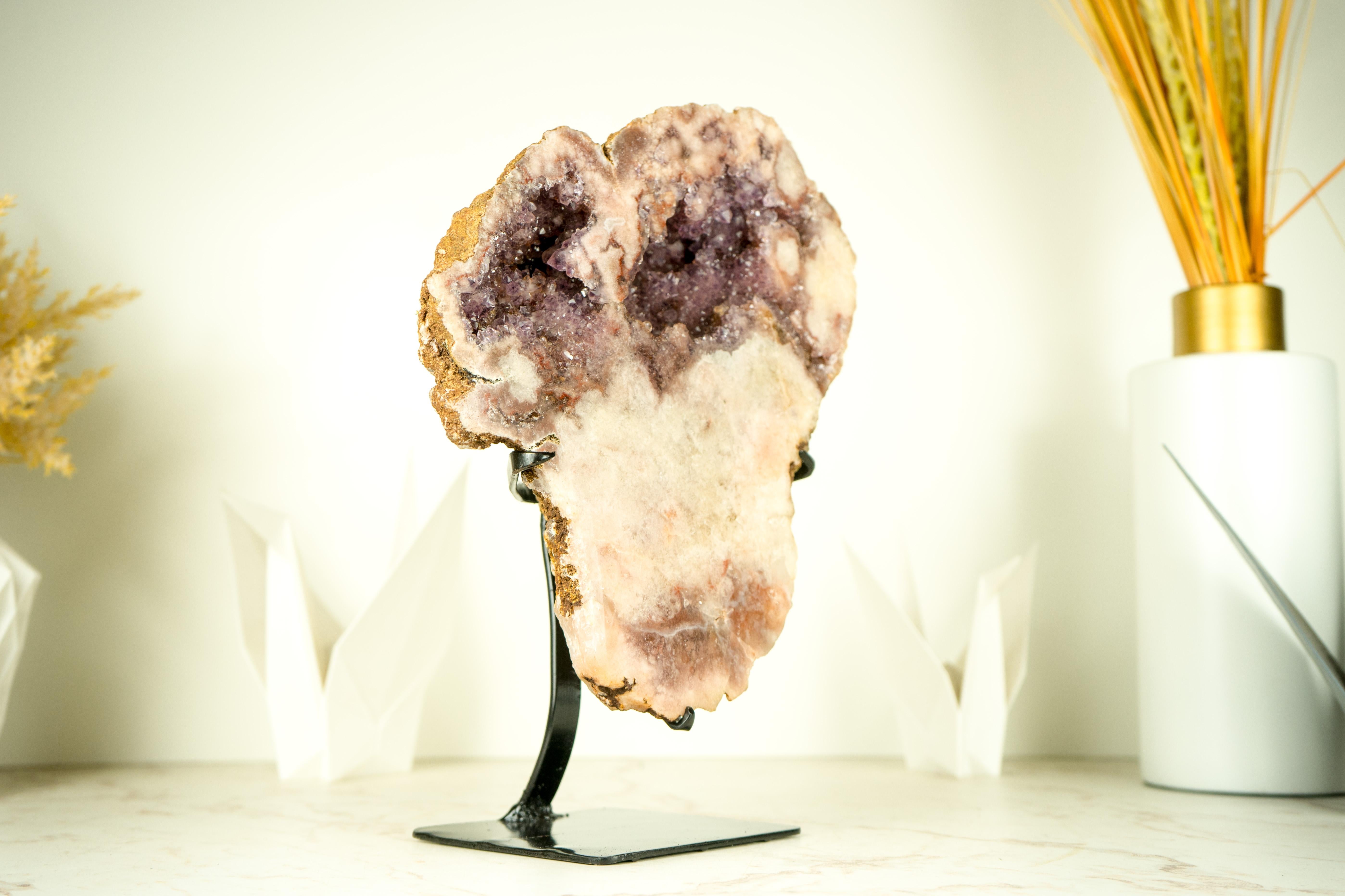 High-Grade Pink Amethyst Geode with Sparkly Lavender Rose Amethyst Druzy  For Sale 1