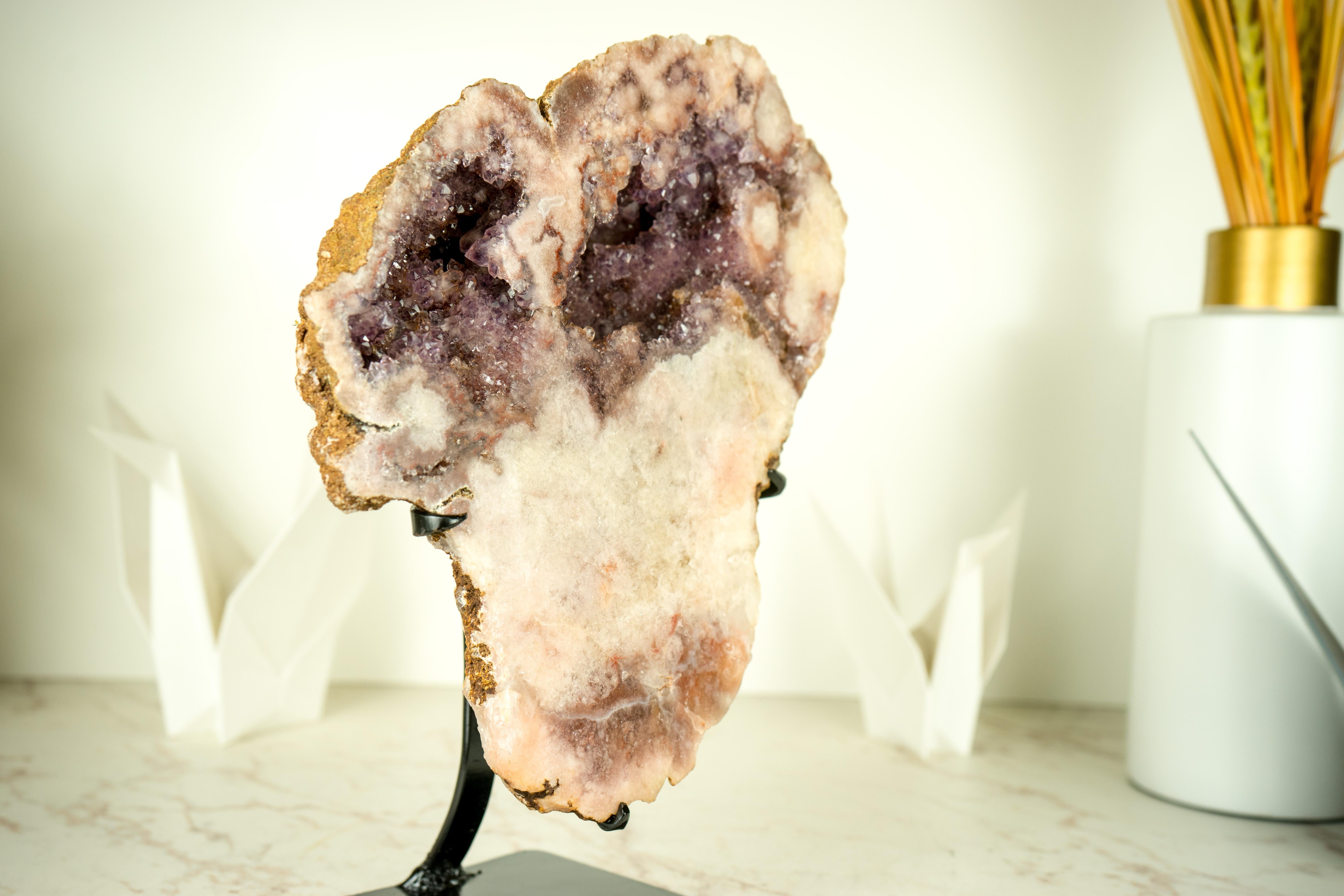 High-Grade Pink Amethyst Geode with Sparkly Lavender Rose Amethyst Druzy  For Sale 2