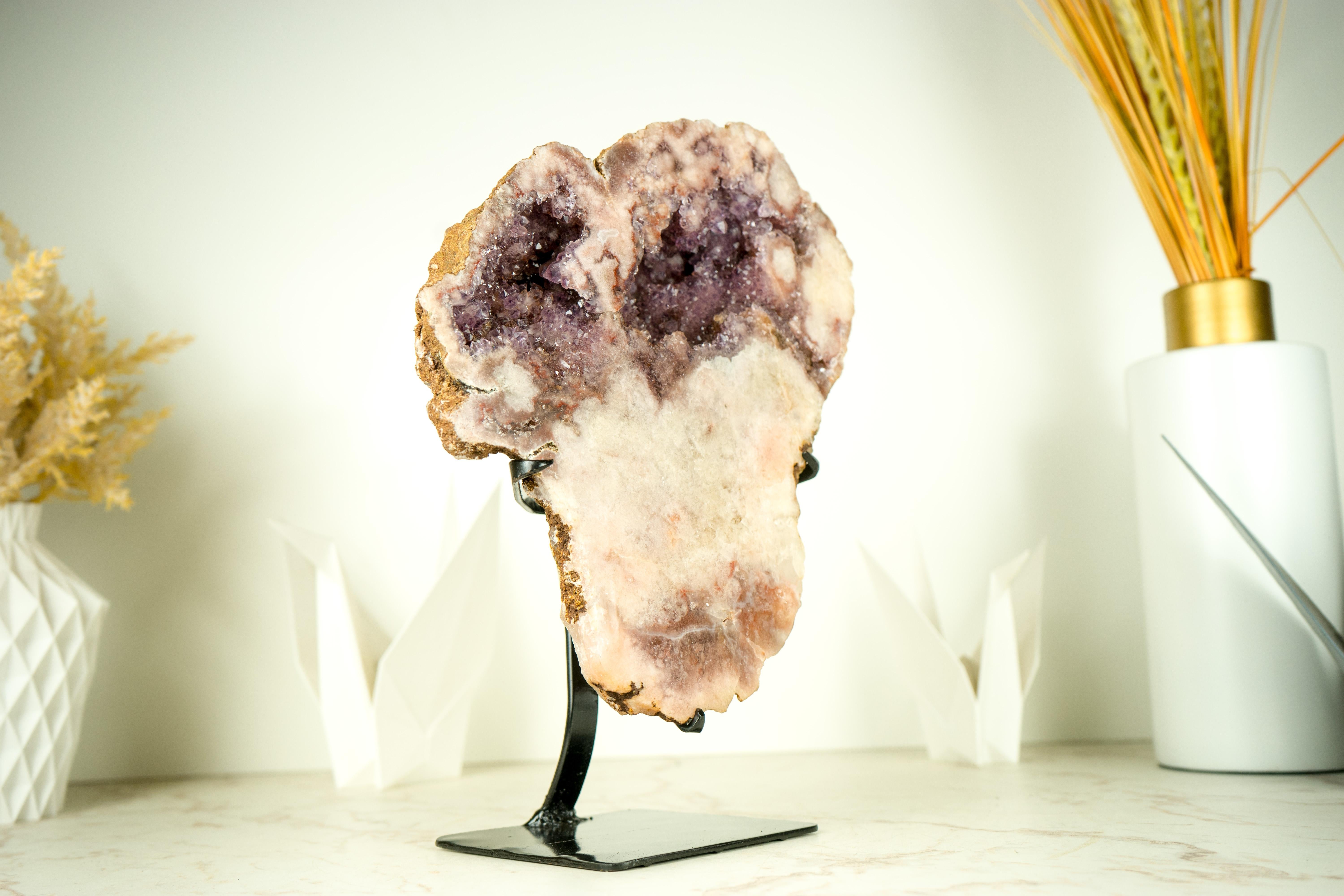 High-Grade Pink Amethyst Geode with Sparkly Lavender Rose Amethyst Druzy  For Sale 3