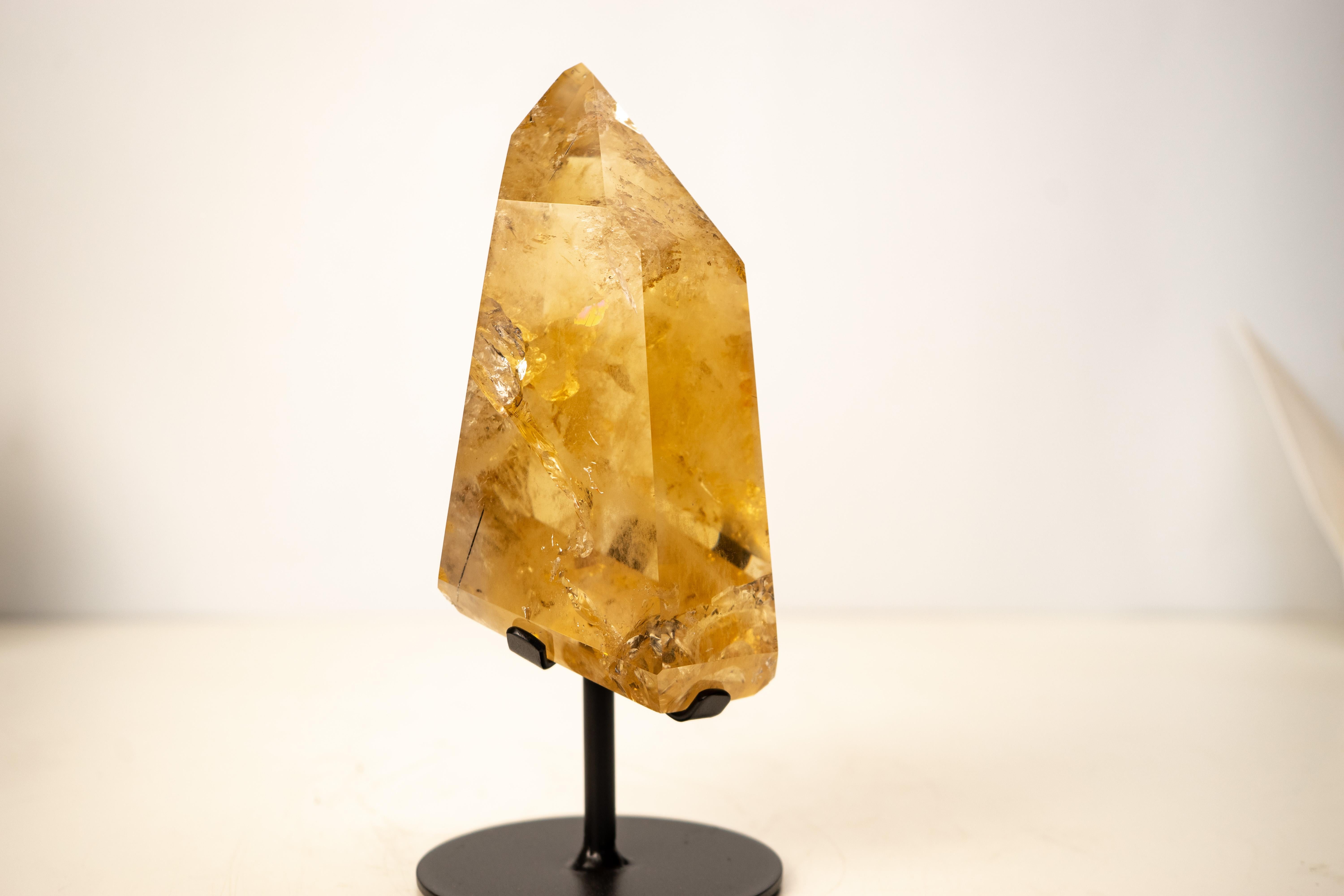 Hochwertiger, seltener, goldoranger Citrin Obelisk-Turm (Kristall) im Angebot