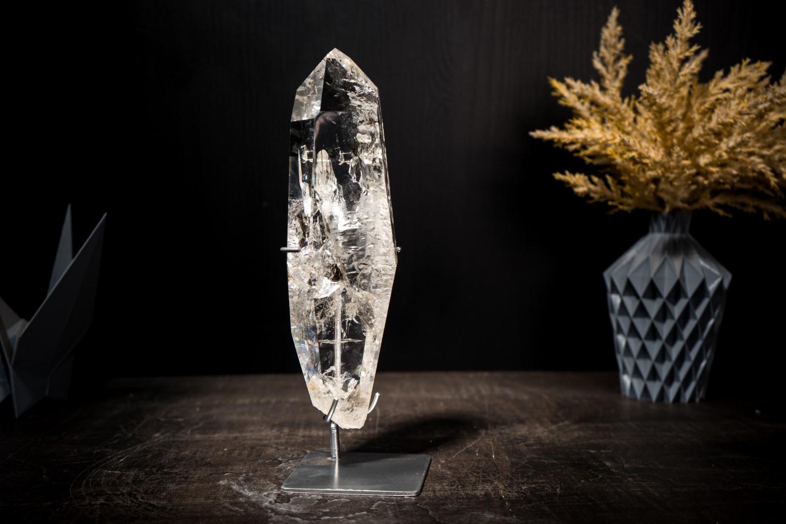 Verdadera Punta de Cuarzo Lemuriano de Diamantina con Claridad Óptica, Obelisco de Cristal en venta 4