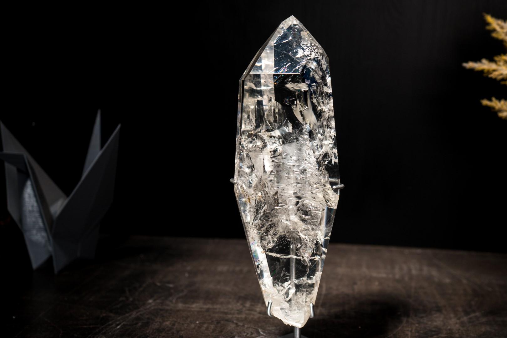 Verdadera Punta de Cuarzo Lemuriano de Diamantina con Claridad Óptica, Obelisco de Cristal en venta 5