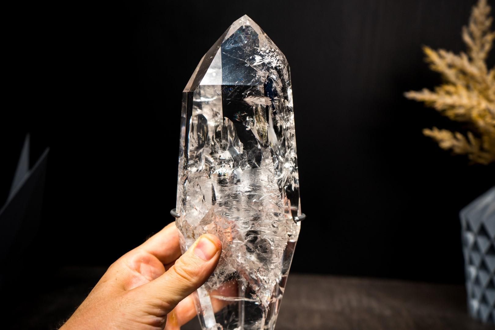 Verdadera Punta de Cuarzo Lemuriano de Diamantina con Claridad Óptica, Obelisco de Cristal en venta 6