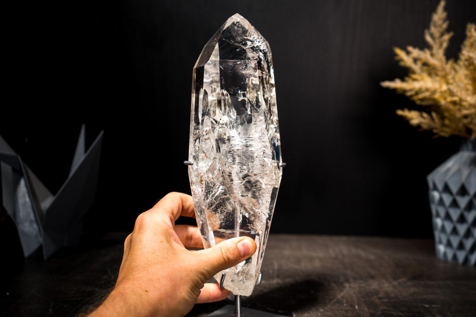 Verdadera Punta de Cuarzo Lemuriano de Diamantina con Claridad Óptica, Obelisco de Cristal en venta 8