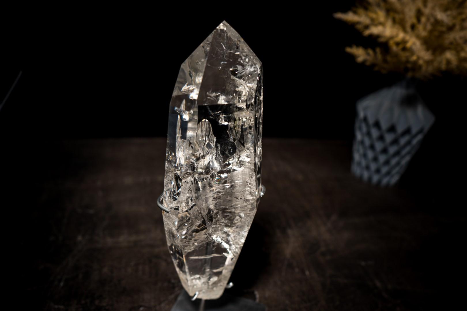 Verdadera Punta de Cuarzo Lemuriano de Diamantina con Claridad Óptica, Obelisco de Cristal en venta 10
