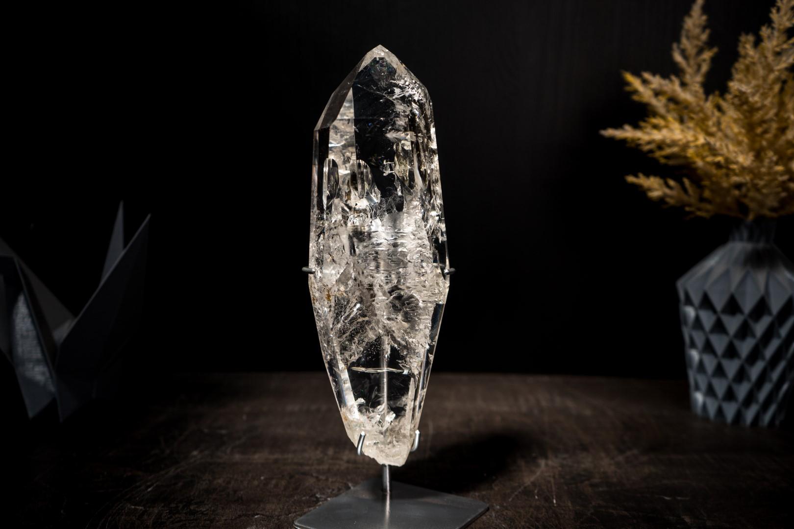 Verdadera Punta de Cuarzo Lemuriano de Diamantina con Claridad Óptica, Obelisco de Cristal en venta 11