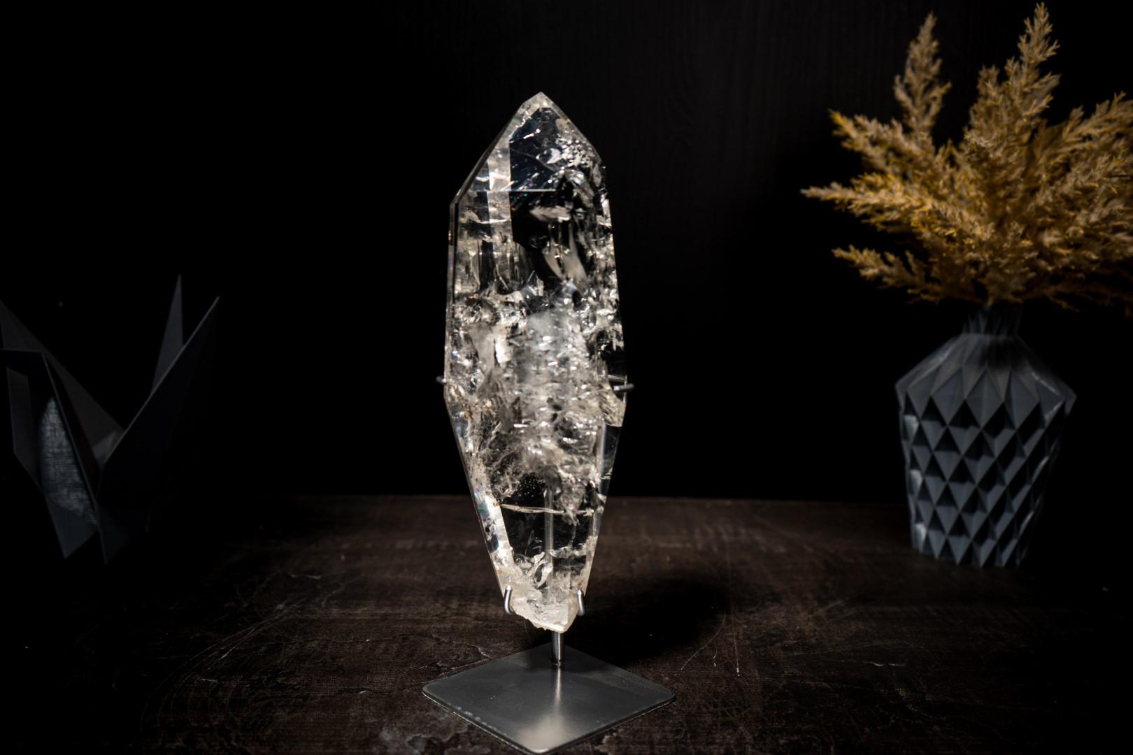 Verdadera Punta de Cuarzo Lemuriano de Diamantina con Claridad Óptica, Obelisco de Cristal en venta 12
